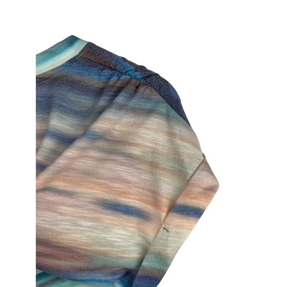 Democracy Womens S V-Neck Multicolor Short Sleeve Top - Picture 3 of 6